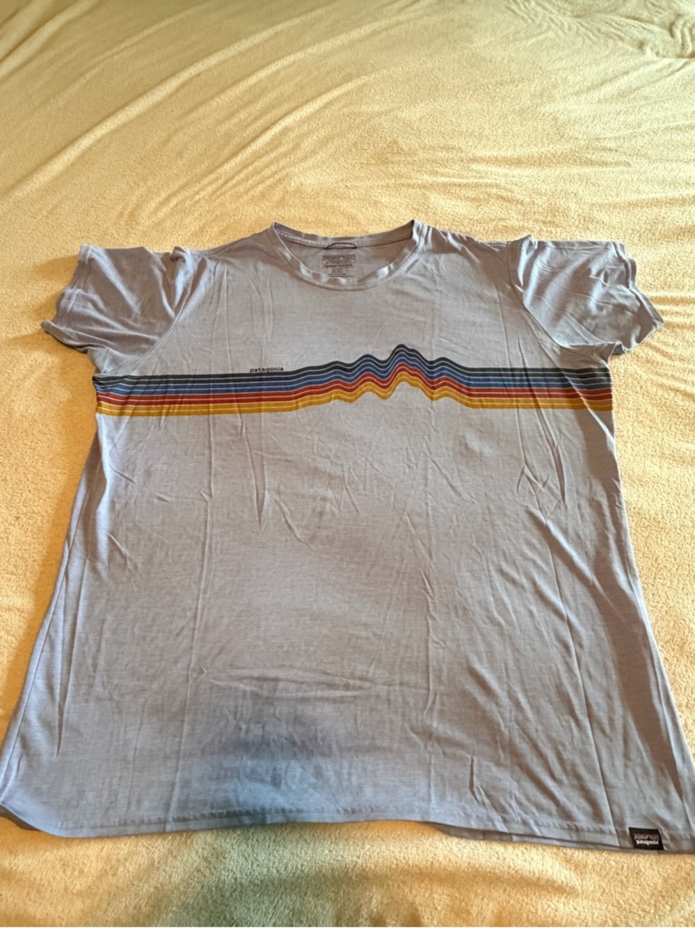 Patagonia Capilene Cool Daily Light Blue Graphic Stripe T-Shirt XXL